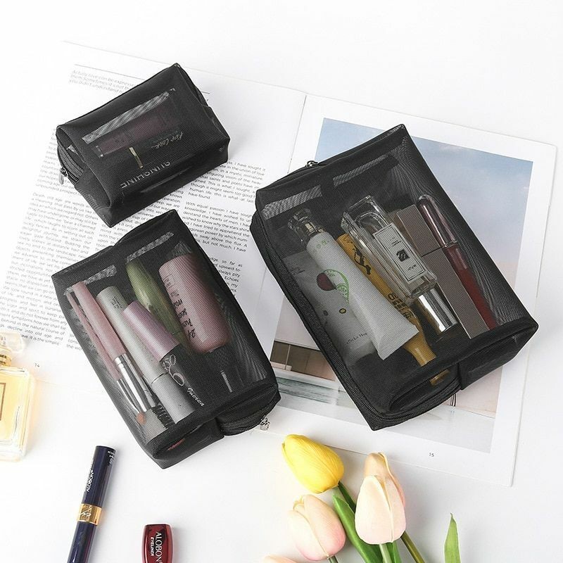 Transparent Cosmetic Bag Zipper Make Up Organizer Storage Pouch Toiletry Wash
